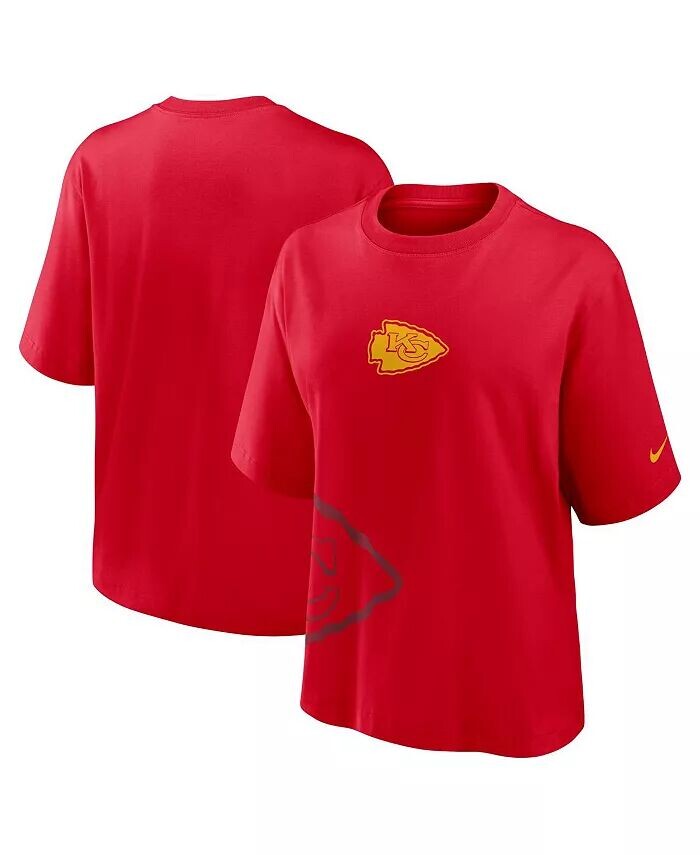 

Женская красная футболка свободного кроя Kansas City Chiefs Nike, красный