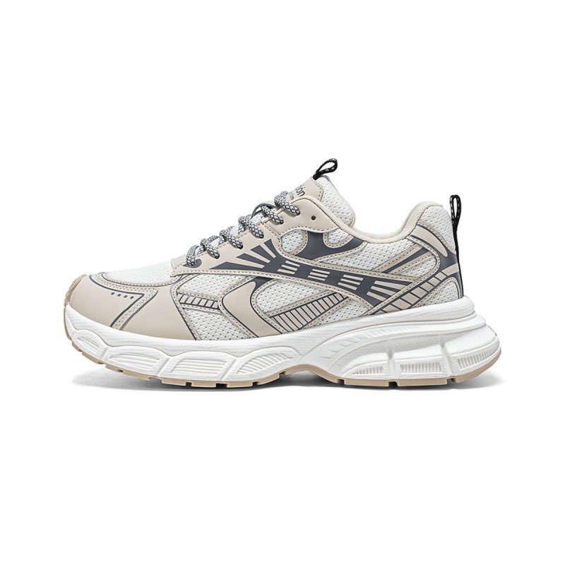 

AGSDON Модные дышащие сетчатые беговые кроссовки противоскользящие легкие увеличивающие рост низкие массивные кеды мужские молочный чай, цвет Milk Tea