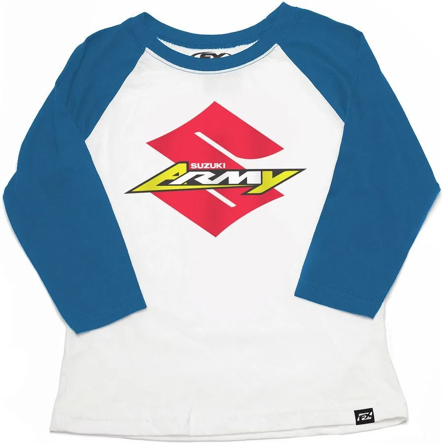 Детская бейсбольная футболка Suzuki Army Factory Effex, Royal/White