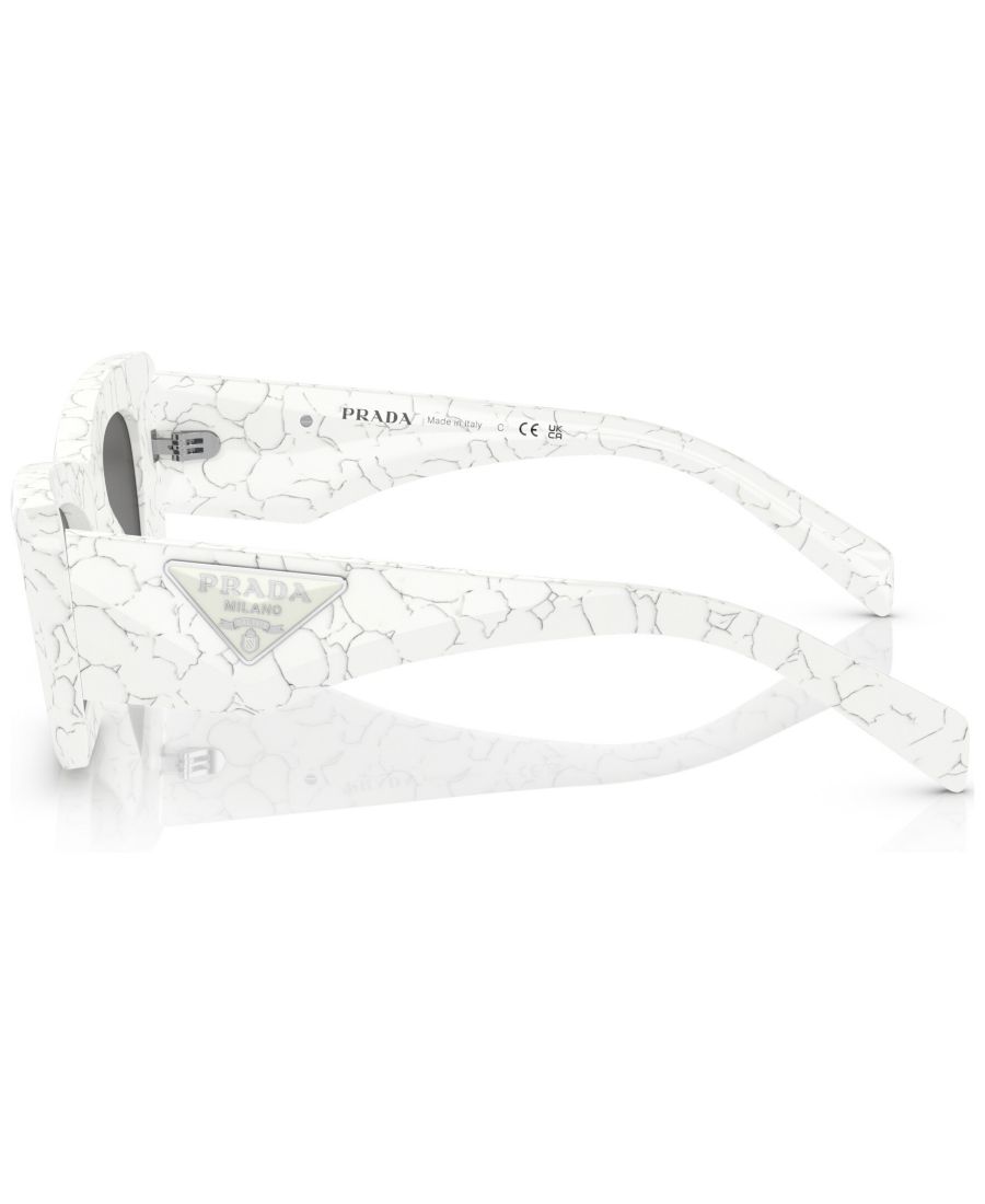 Женские солнцезащитные очки Symbole Кошачий глаз, PR 13ZS PRADA, Matte White Marble — фото 4