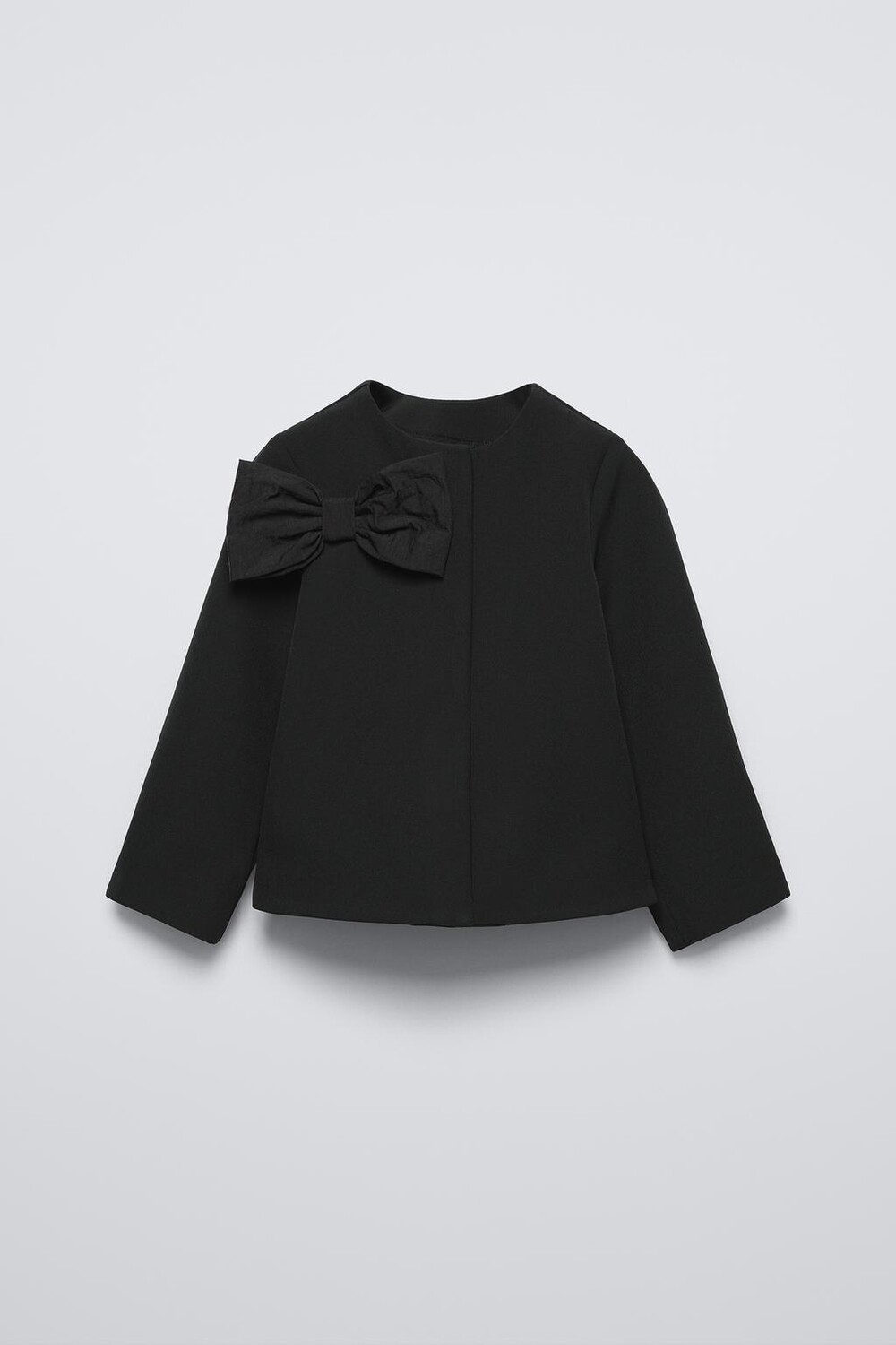 

Укороченная куртка с бантом ZARA, черный
