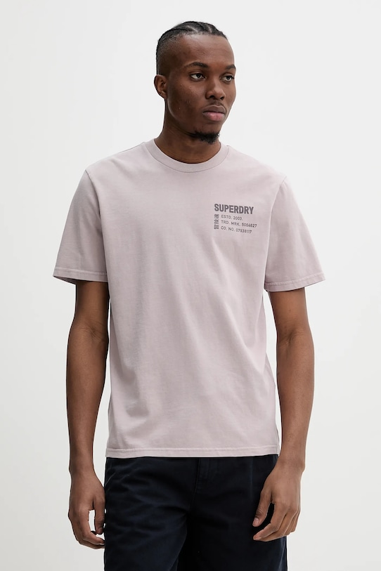 

Хлопковая футболка Superdry, серый