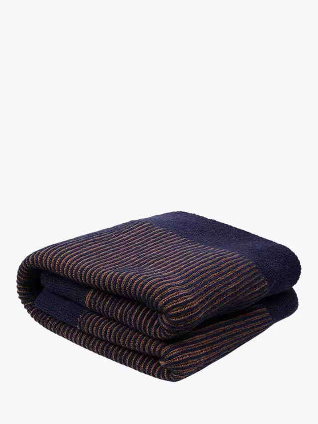 

Плед Piglet in Bed Striped Wool Blend Knit, цвет navy/orange