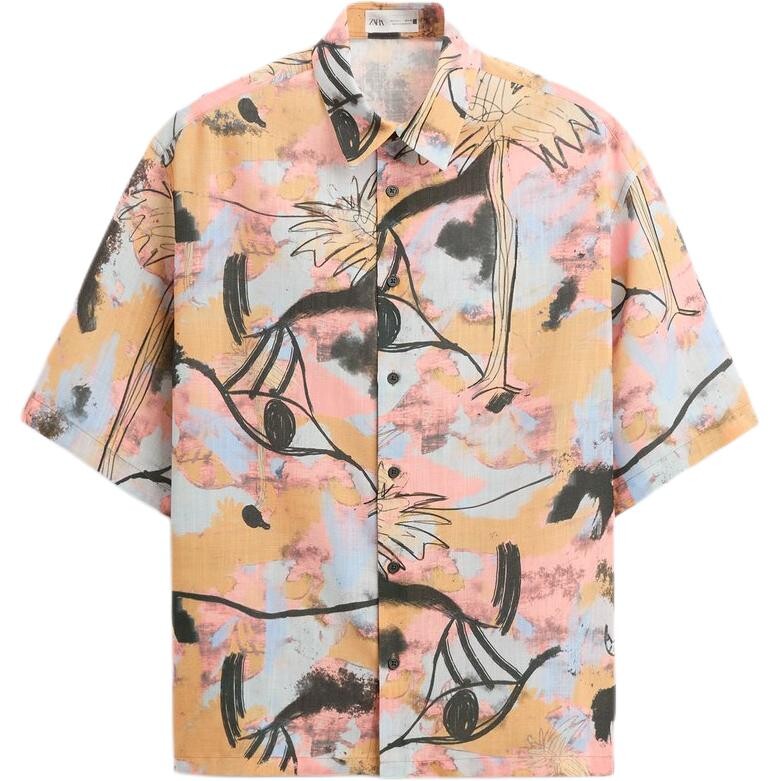 

Рубашка мужская многоцветная Zara, цвет Multicolor