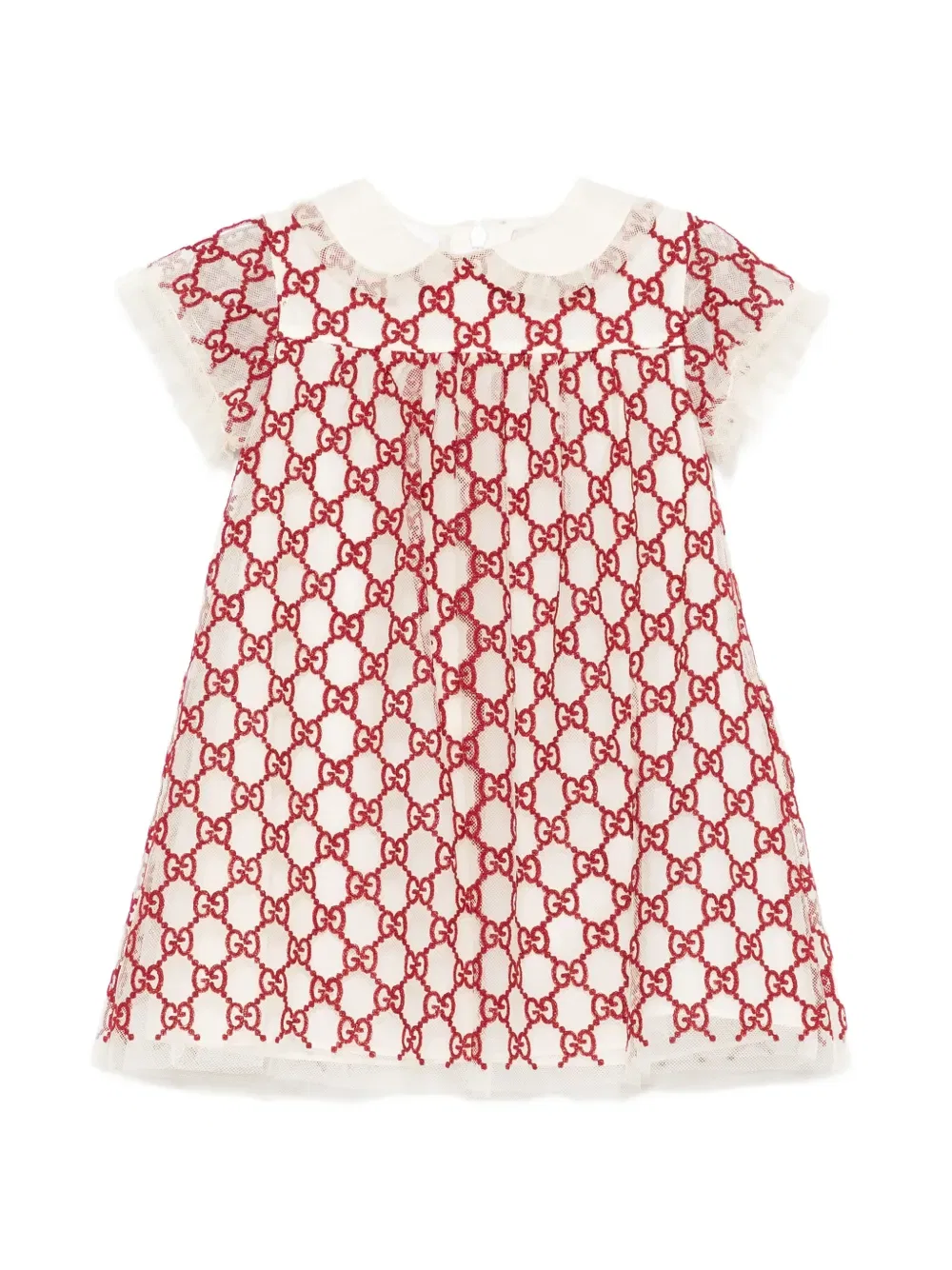 Мини-Платье с воротником-стойкой GG Peter Gucci Kids, нейтральный
