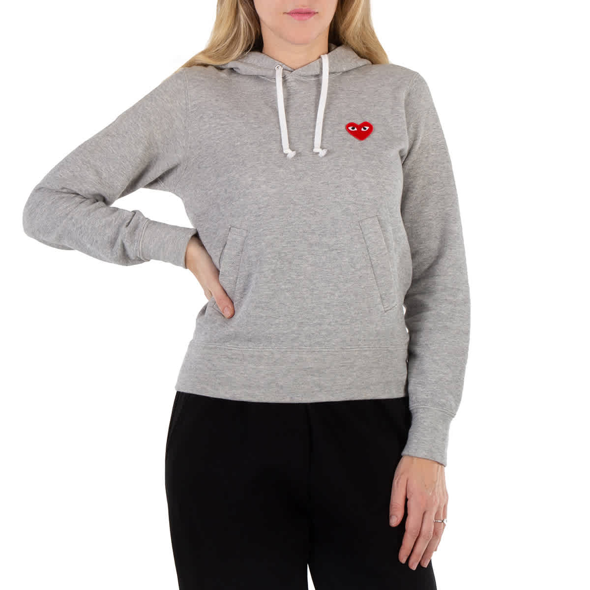 Толстовка с длинными рукавами и вышитым логотипом в виде сердца Comme Des Garcons, серый — фото 2
