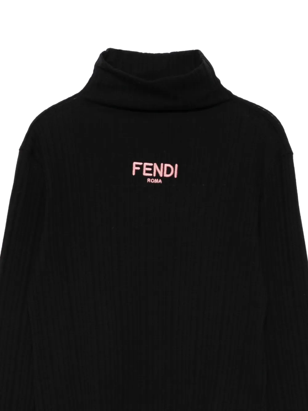 Джемпер в рубчик Fendi Kids, черный — фото 3