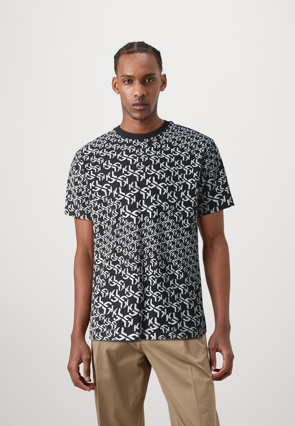 

Футболки с принтом REGULAR MONOGRAM TEE Karl Lagerfeld, черный