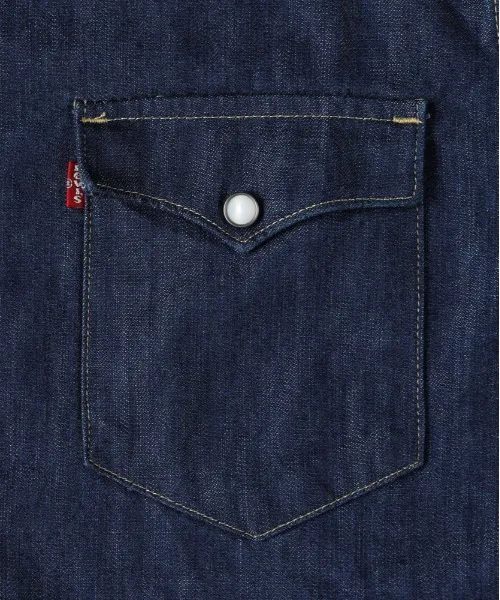 Мужская рубашка в стиле вестерн Vintage Like Western Shirt Levi's темно-синяя — фото 4