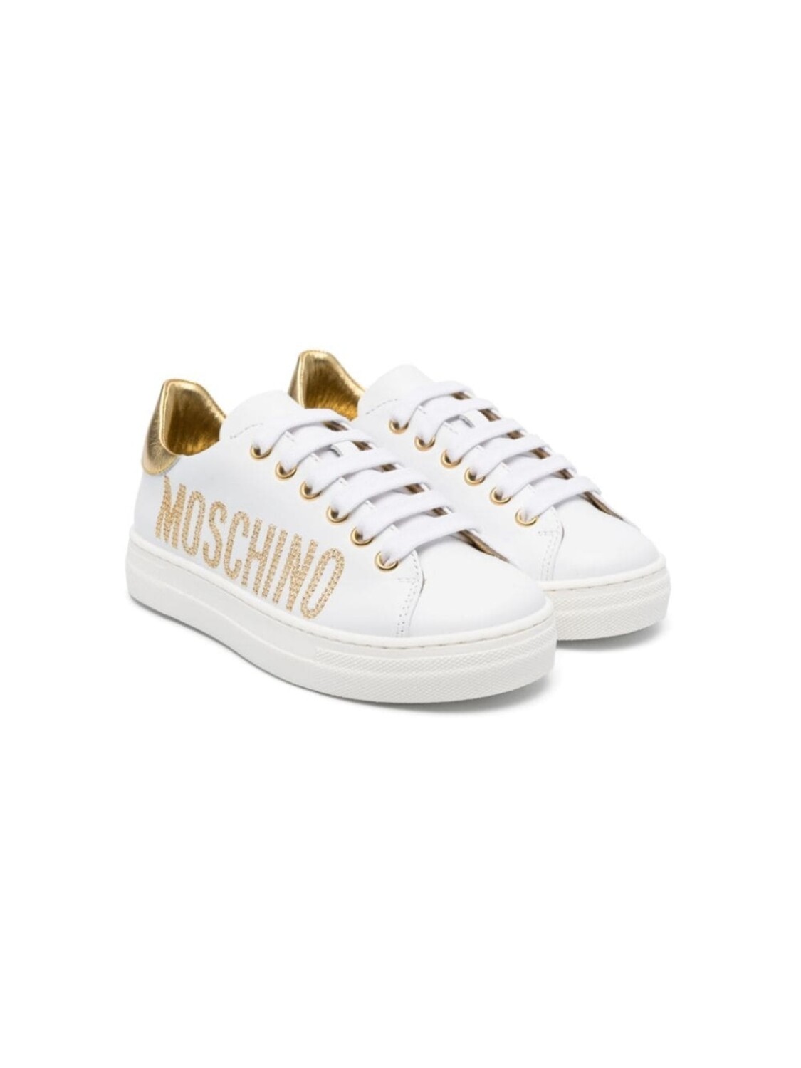 

Moschino Kids кроссовки с логотипом, белый