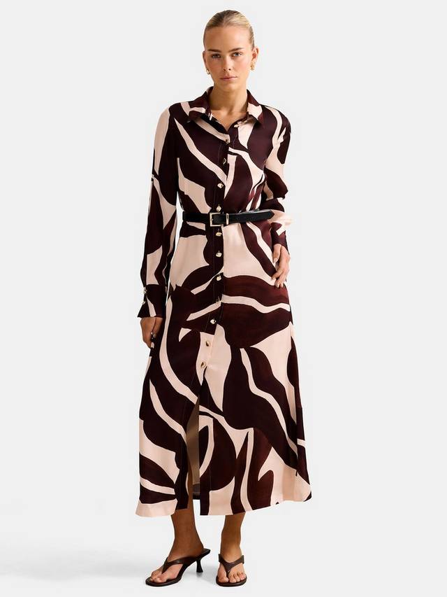 

Elliana платье-рубашка миди с длинным рукавом и принтом Forever New