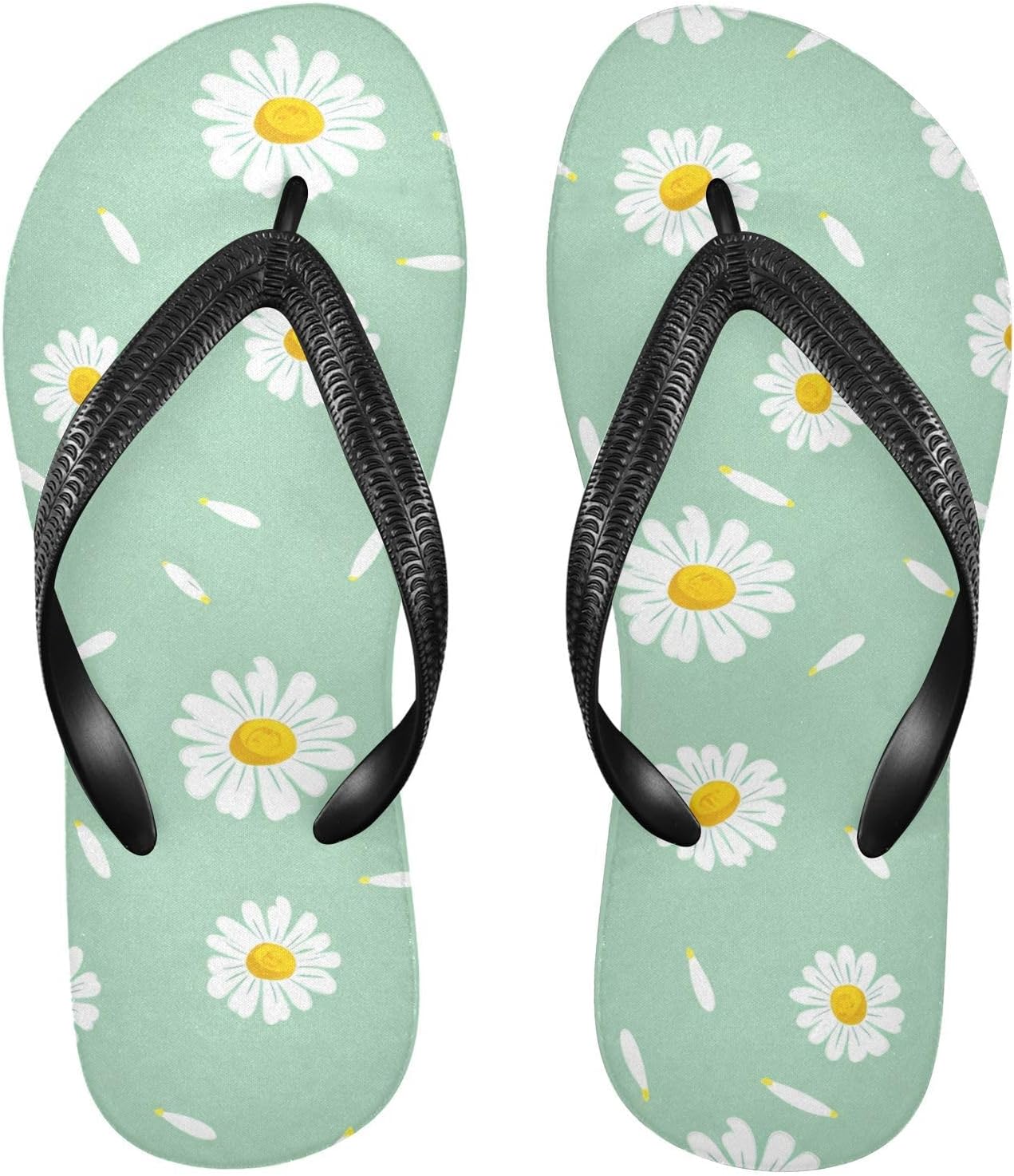 

Женские и мужские пляжные шлепанцы Daisy Teal с душем, резиновые, противоскользящие, летние тапочки для прогулок Sinestour