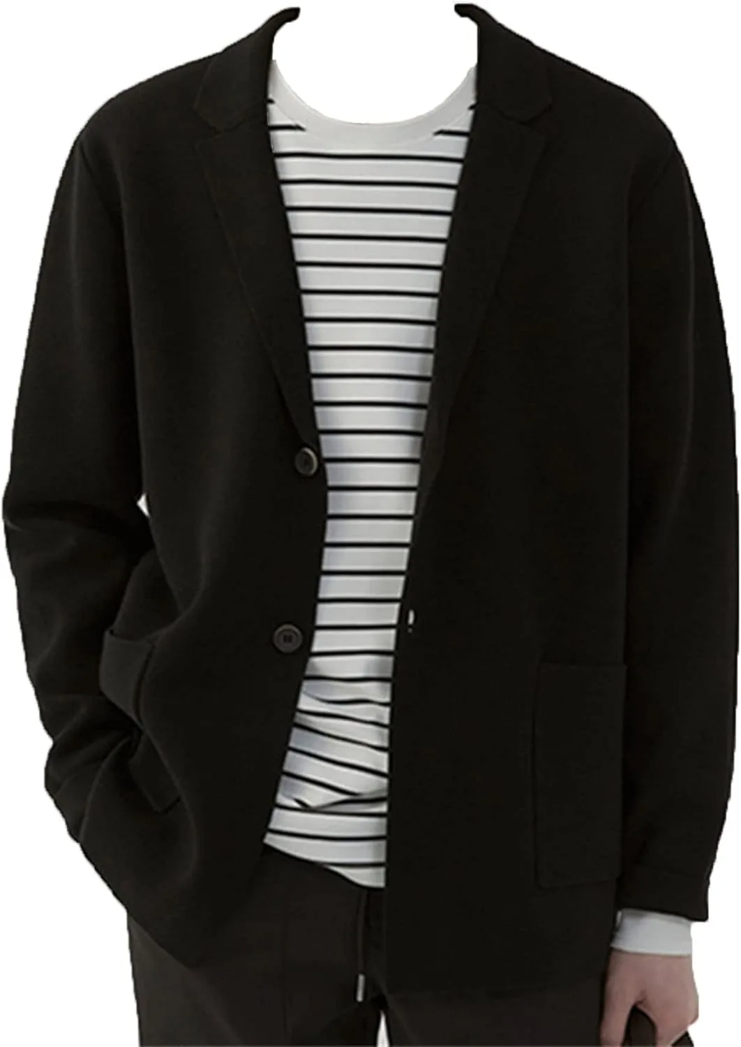 

Kaxiya2021 мужской классический кардиган свитер Casual длинный рукав Slim сплошной цвет лацкан пуговица осень зима вязаный топ