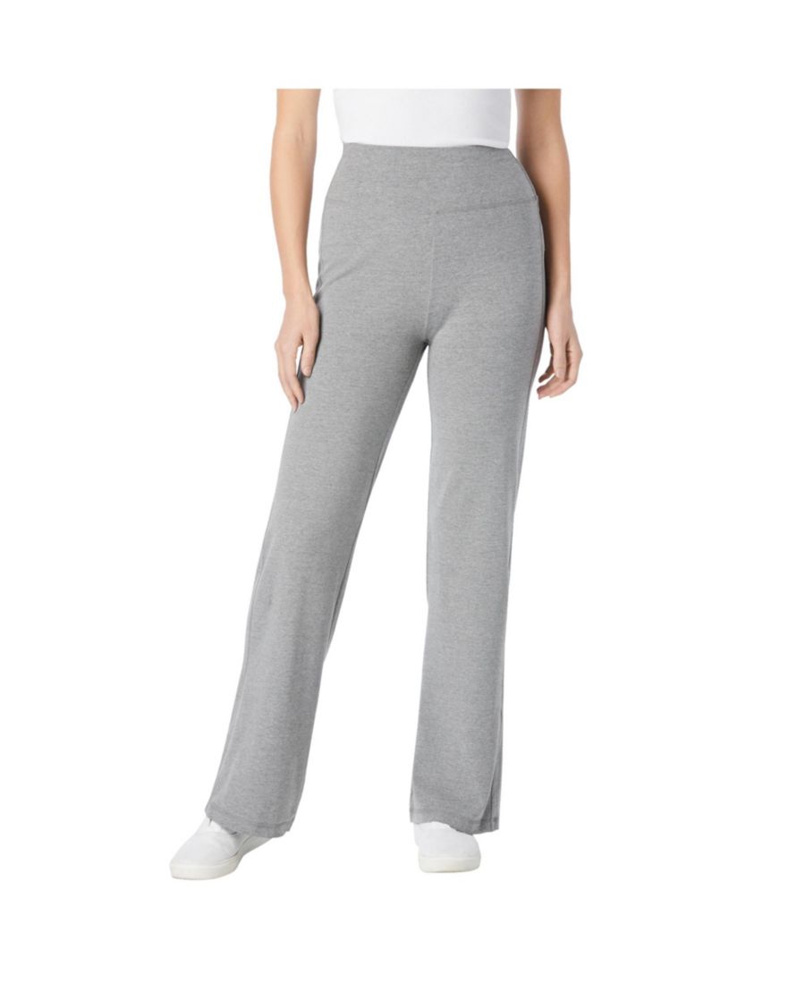 

Женские высокие леггинсы Within из эластичного хлопкового трикотажа с широкими штанинами Woman Within, Medium heather grey