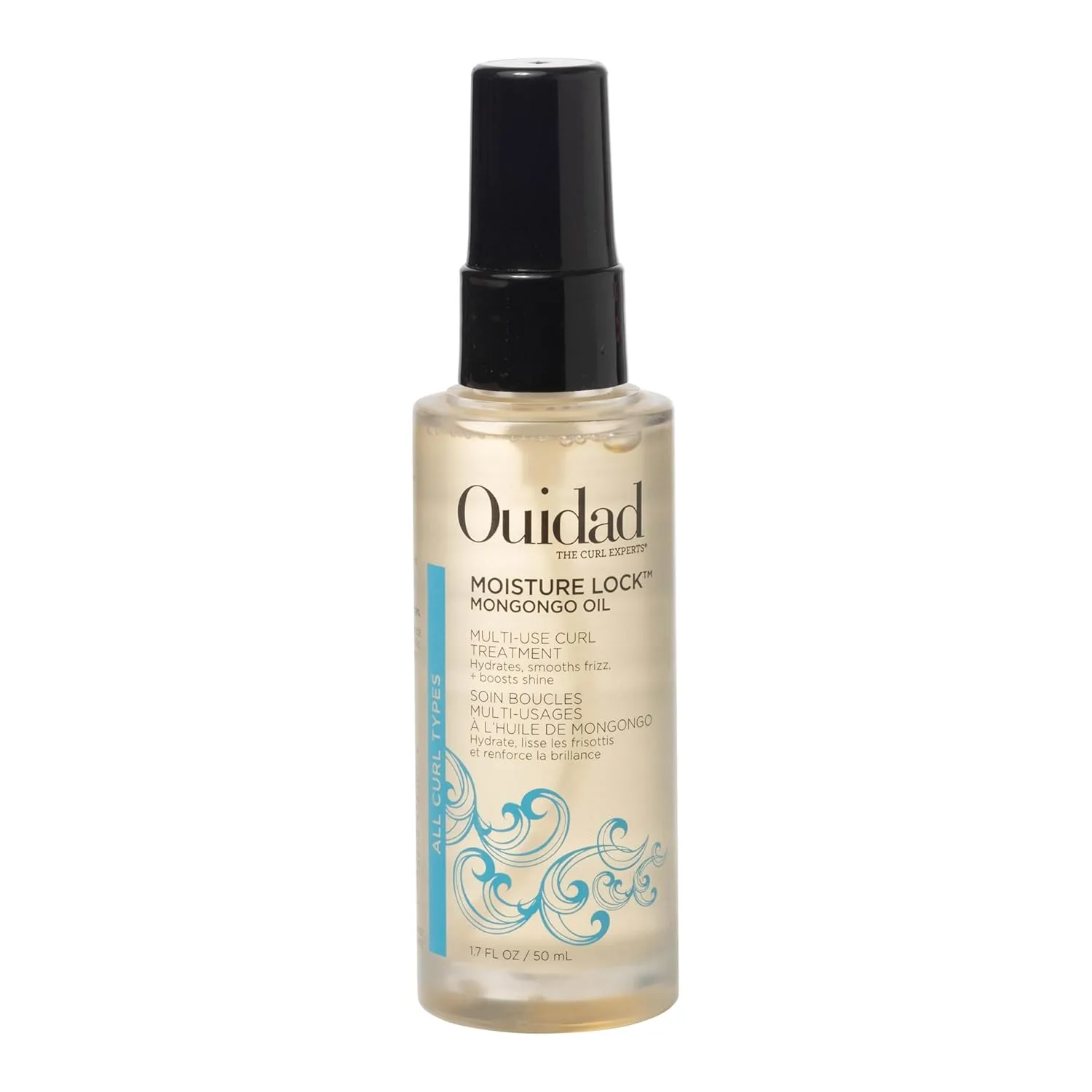 Ouidad Moisture Lock Mongongo масло для вьющихся волос, 1.7 fl oz, несмываемый уход, быстро впитывается, увлажняет, разглаживает, укрепляет и восстанавливает блеск, для всех типов кудрей