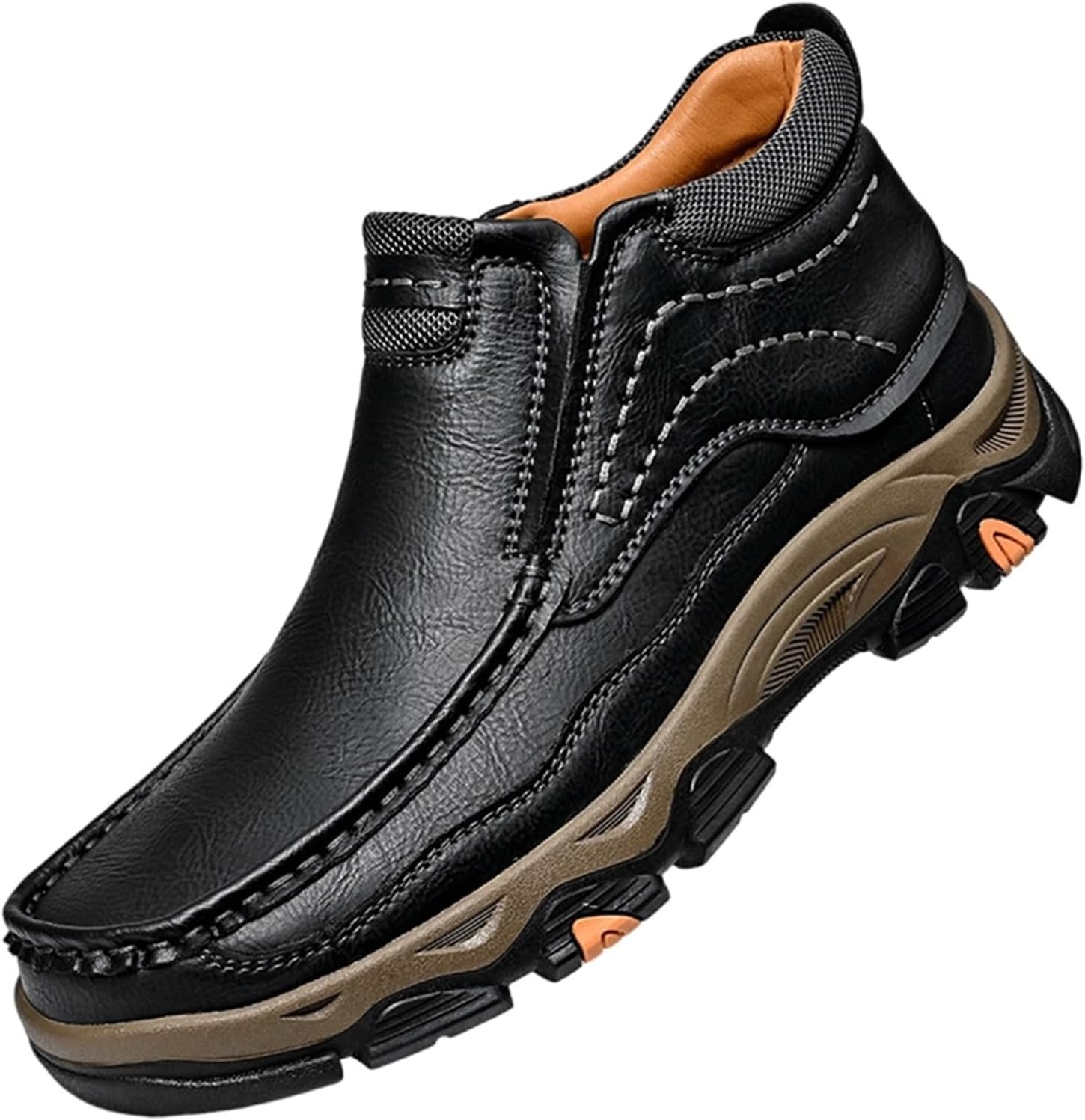 

Мужские слипоны SywzXxfybz, повседневная кожаная обувь, наружная кожаная обувь для прогулок и походов, удобная для работы, офиса, повседневного и уличного ношения, высокие Sywzx&Xfybz, черный