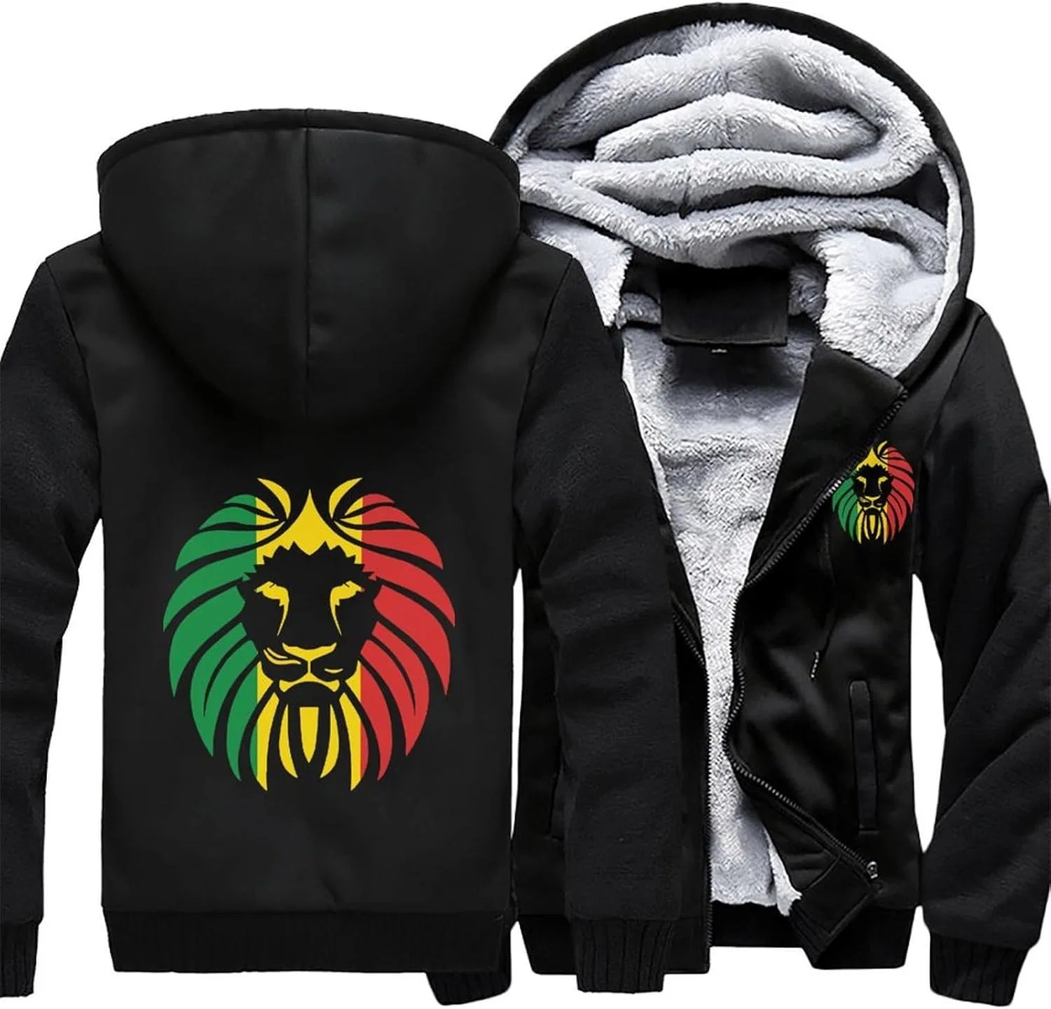 Худи мужское на молнии, флисовое, бренд Resta, цвет Black-style — фото 3