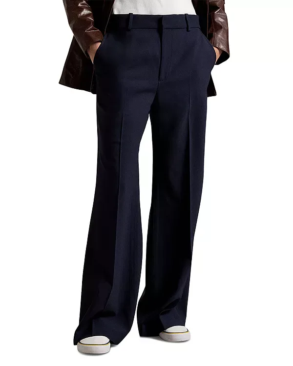 Эластичные шерстяные брюки-бичтон Ralph Lauren, Navy