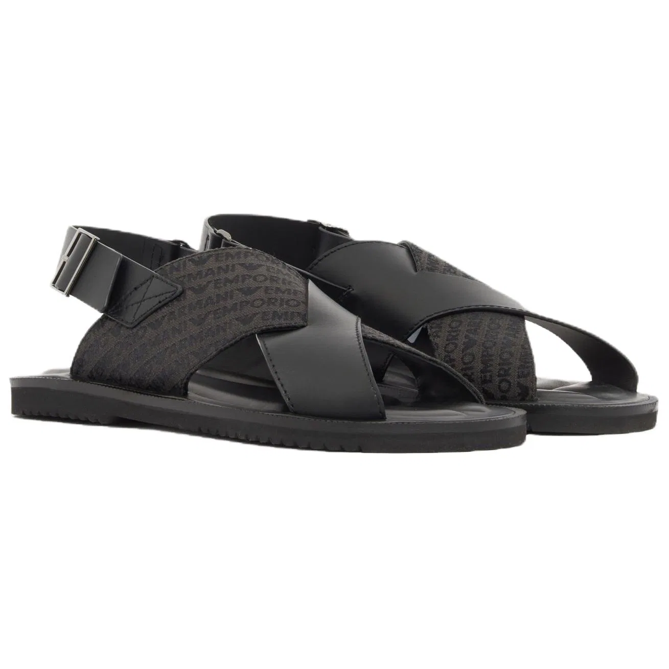 Сандалии с одним ремешком 2cm EMPORIO ARMANI черные — фото 4
