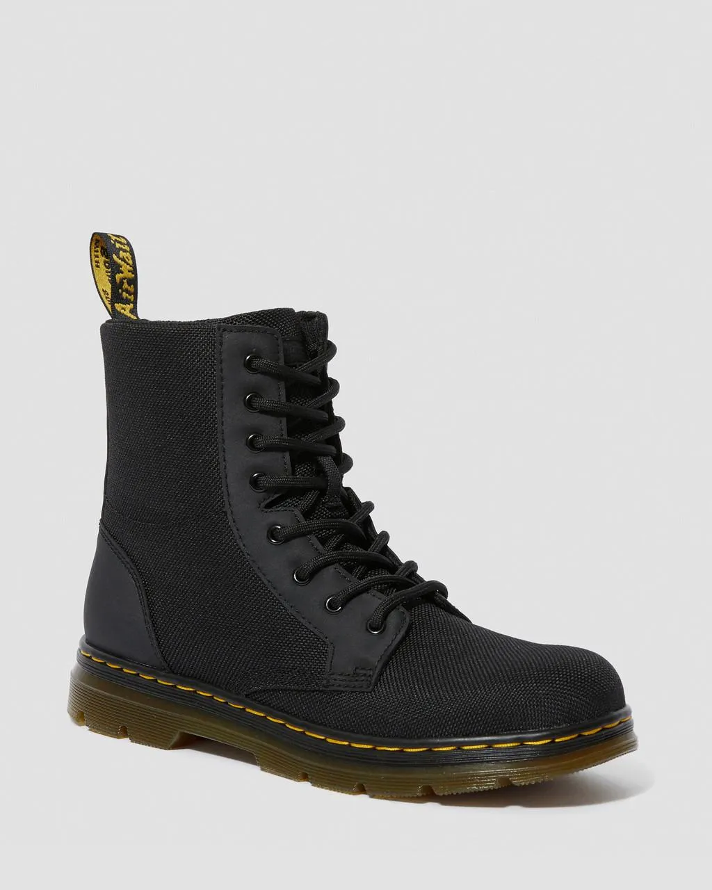 

Молодежные повседневные ботинки Dr. Martens Combs из сверхпрочного полиэстера, цвет Black — Extra Tough 50/50+Rubbery