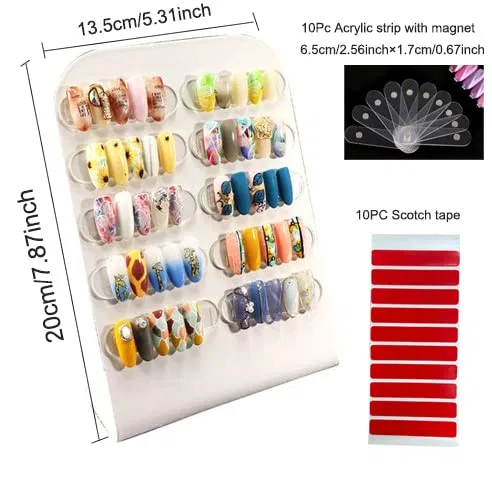 Подставка для нейл-арта Iron Nail Art Stand с 10 магнитными акриловыми полосками Gisela D — фото 3