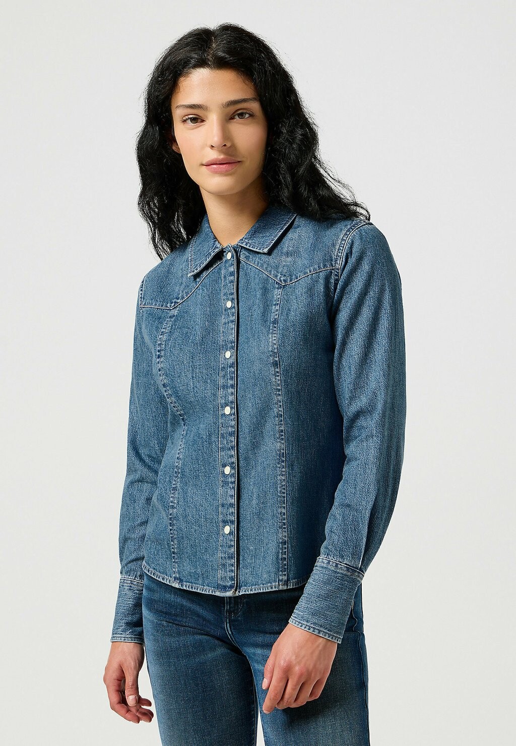 

Блузка на пуговицах EXAG YOKE Wrangler, синий деним