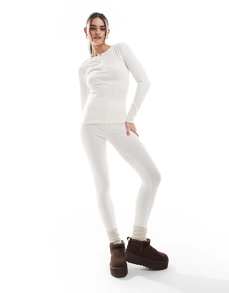 

Комплект термобелья Threadbare Ski pointelle цвета экрю