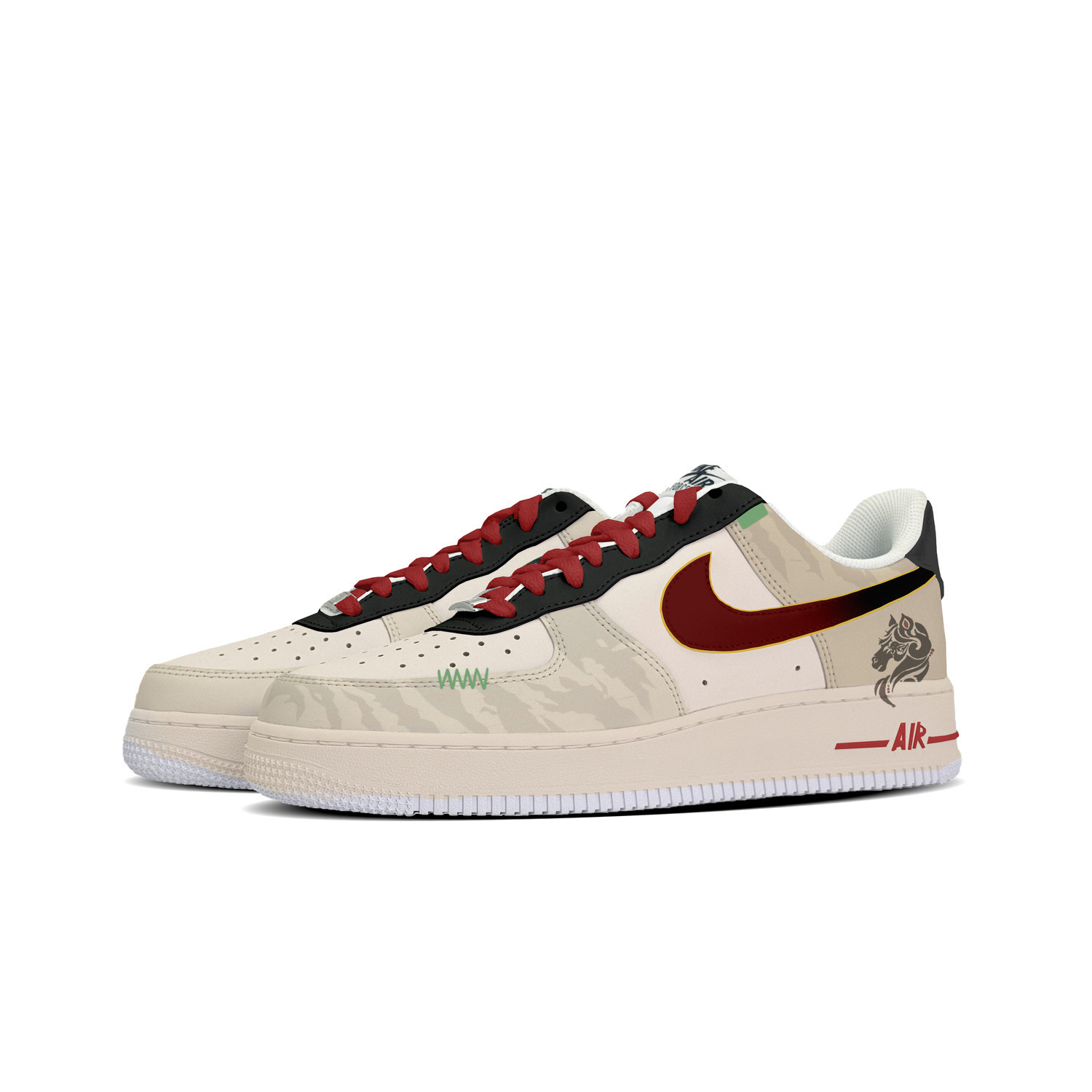 Nike Мужские скейтборд-кроссовки Air Force 1, красные — фото 4