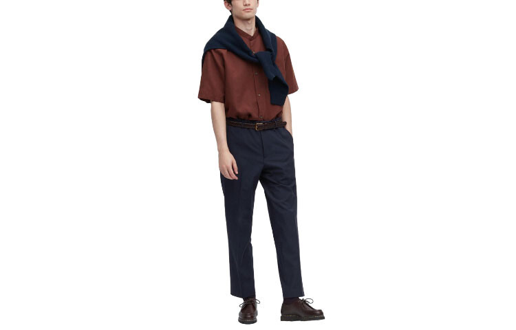 

Повседневные брюки мужские темно-синие Uniqlo, темно-синий