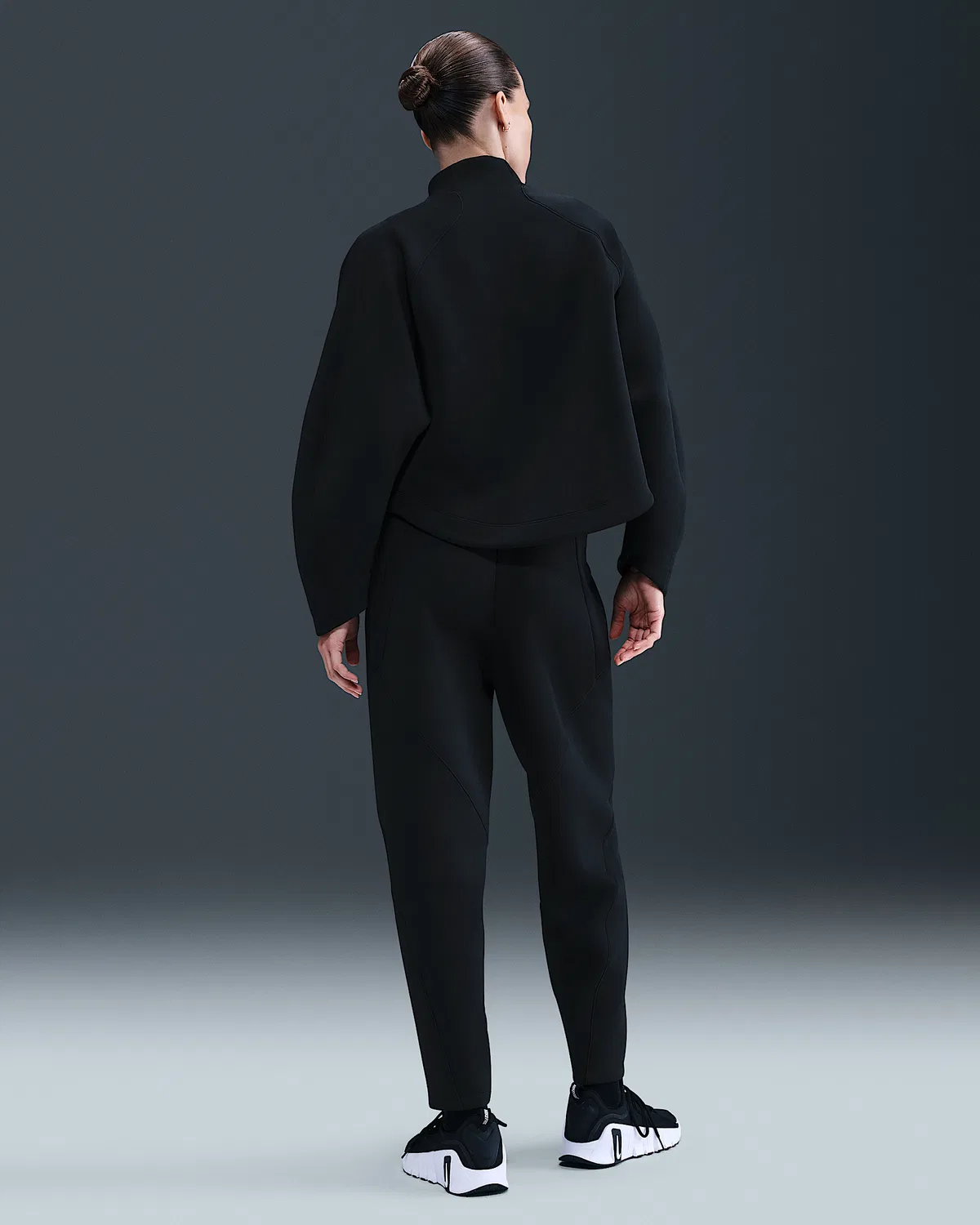 Женские штаны Nike Universa Dri-FIT со средней посадкой, свободные, 7/8, Black/Black/Dark Smoke Grey — фото 4