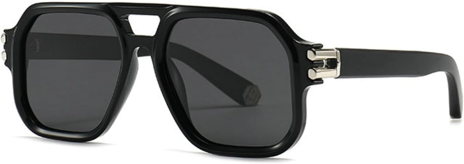 

Солнцезащитные очки Willochra Vintage Double Bridge Squared Pilot Sunglasses для женщин и мужчин, классические, в стиле ретро 70-х, стильные, с защитой от УФ-излучения UV400 и заклепками, для активного отдыха, C1