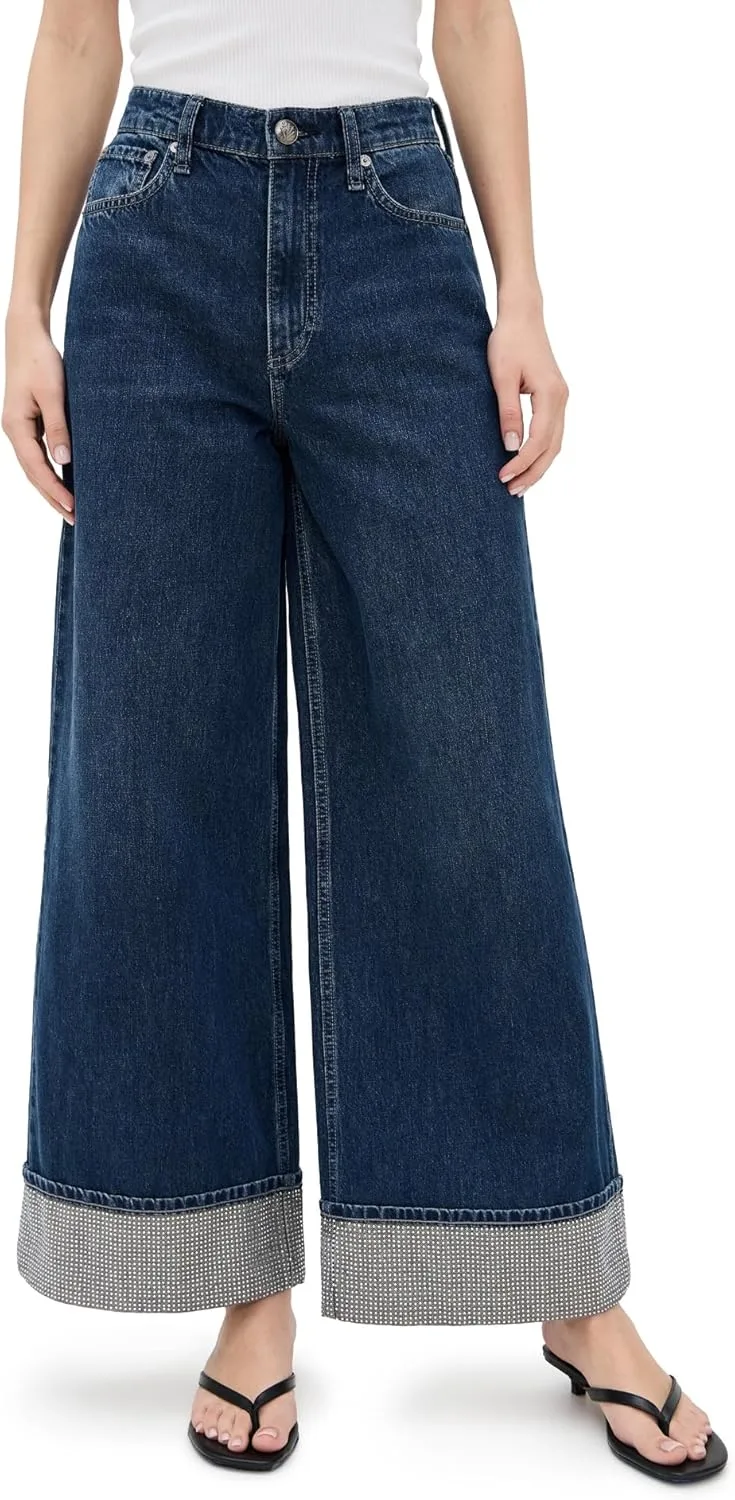 

rag & bone Женские джинсы Sofie High-Rise Ankle Wide Leg с манжетой