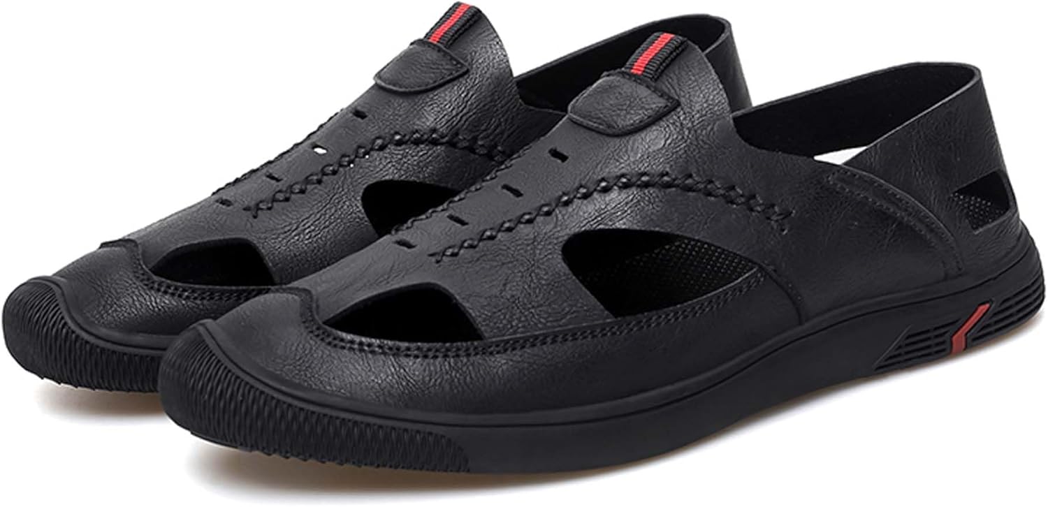 

Мужские новые дышащие сетчатые кожаные туфли с быстрой сушкой, деловые повседневные спортивные туфли, легкие широкие прогулочные туфли-обувь для брода, модные спортивные туфли Dzbajrqm, черный