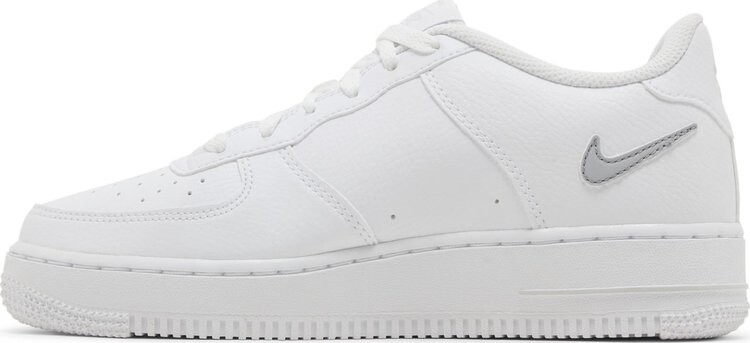 Кроссовки Air Force 1 GS 'Cut Out Swoosh - White Photon Dust', белый — фото 3