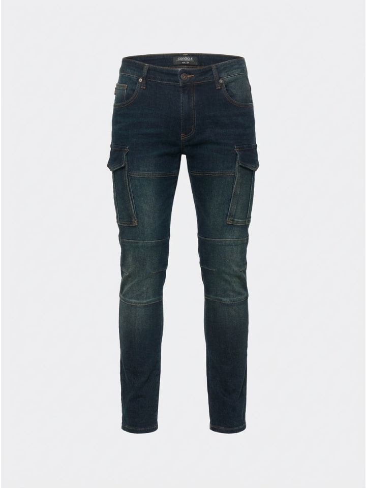 

KOROSHI Узкие джинсы-байкерские синие