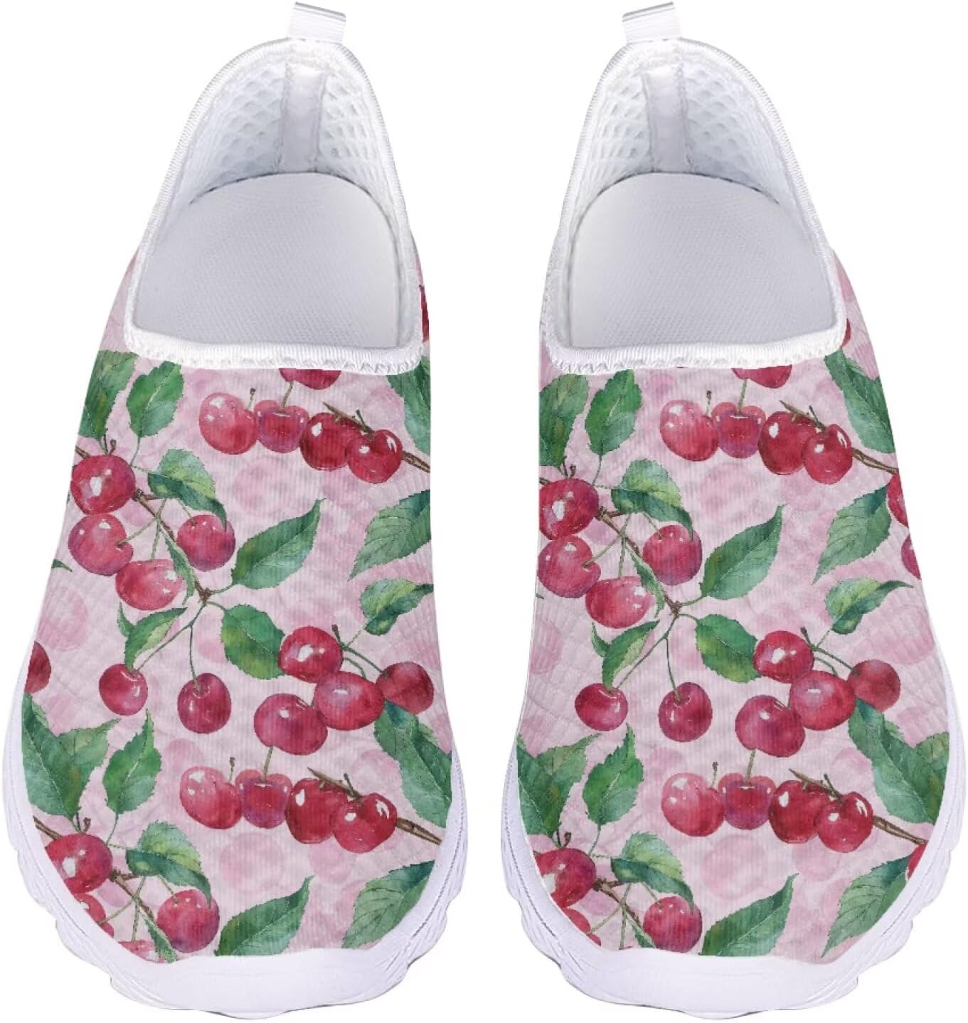 

Кроссовки Jeiento Slip On для женщин и мужчин с широким носком, легкие спортивные кроссовки из сетки, женские мягкие слипоны, Cherry