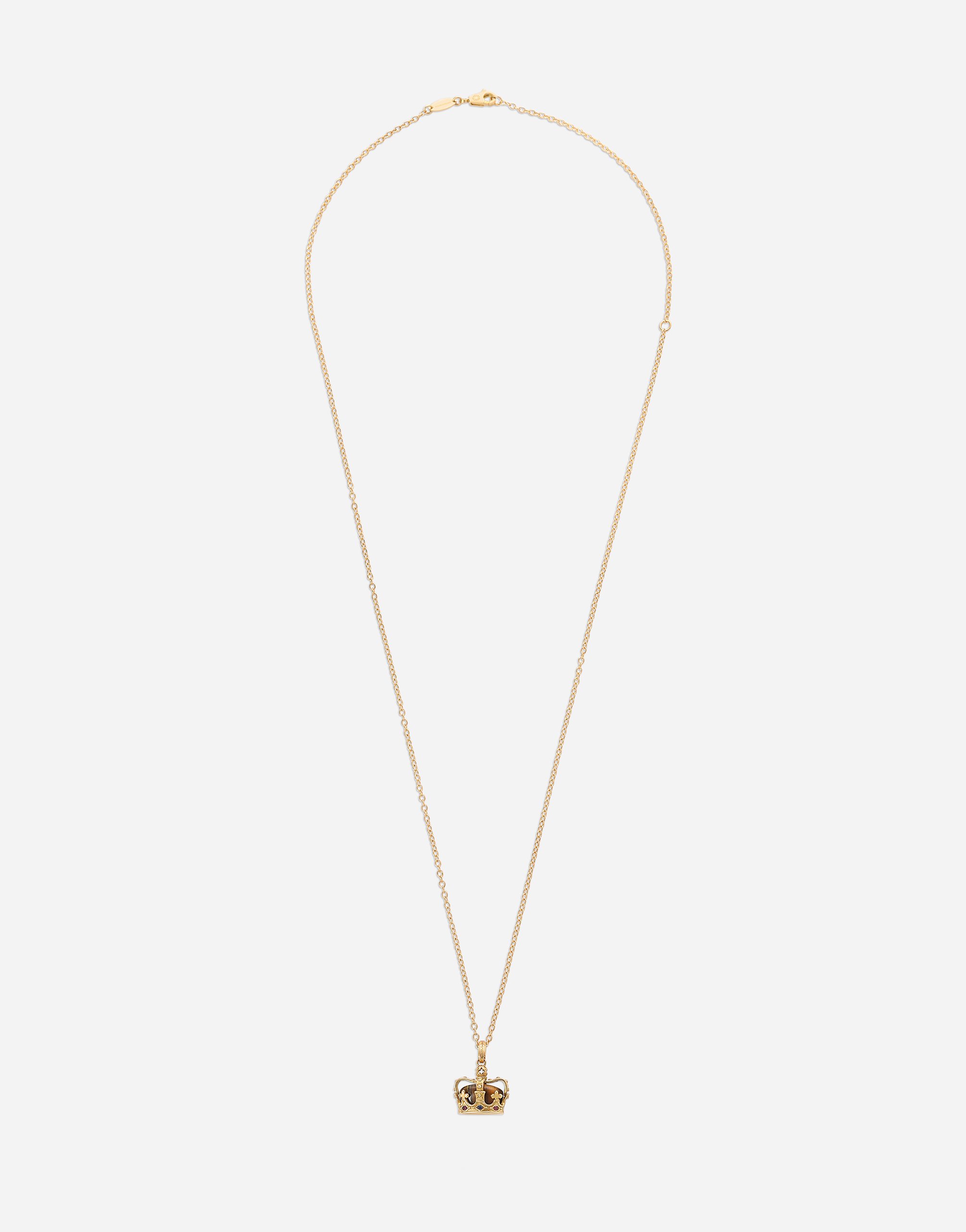 

Королевский кулон из желтого золота 18 карат, тигрового железа, рубинов и синего сапфира Dolce & Gabbana, желтое золото