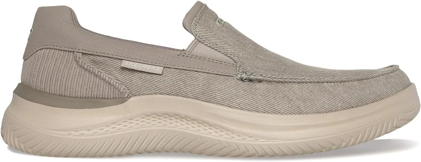 Мужские слипоны Skechers Hasting Fielden, Taupe Canvas — фото 3