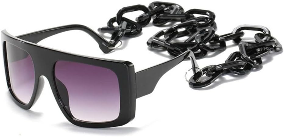 

Женские солнцезащитные очки большого размера квадратной формы, винтажные солнцезащитные очки с ручным креплением, с прозрачными линзами и защитой от УФ-излучения MUTYNE, Black Gray