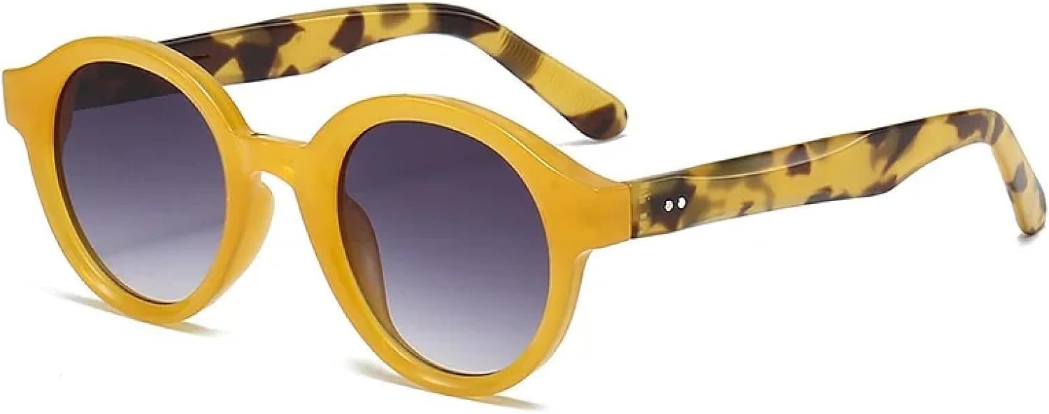 

Солнцезащитные очки с защитой от УФ-излучения UV400 | Круглые, конфетного цвета | для женщин и мужчин, для занятий спортом на открытом воздухе и вождения DSVIGF, Yellow Gray