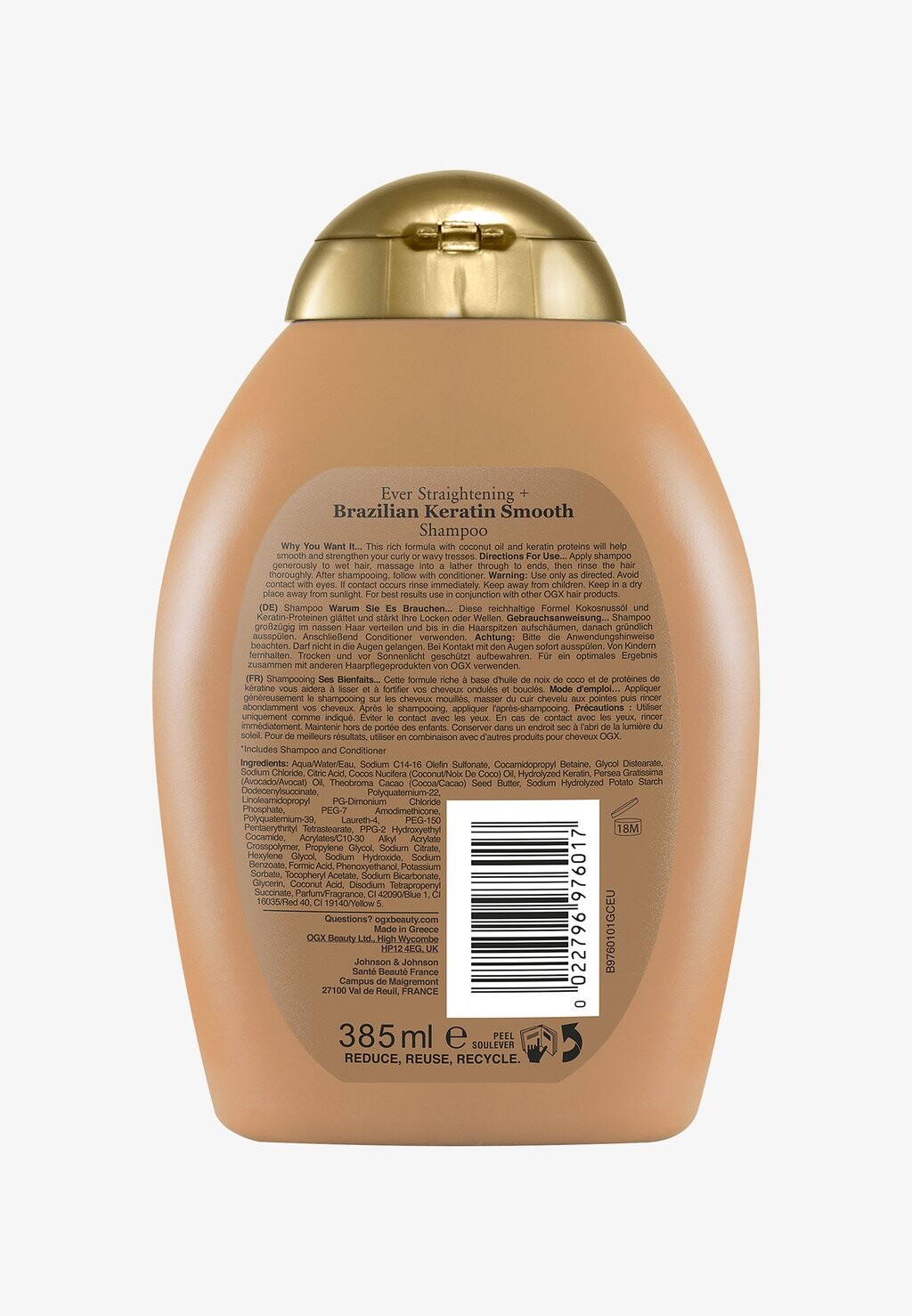 

Шампунь OGX EVER STRAIGHT BRAZILIAN KERATIN THERAPY SHAMPOO ogx