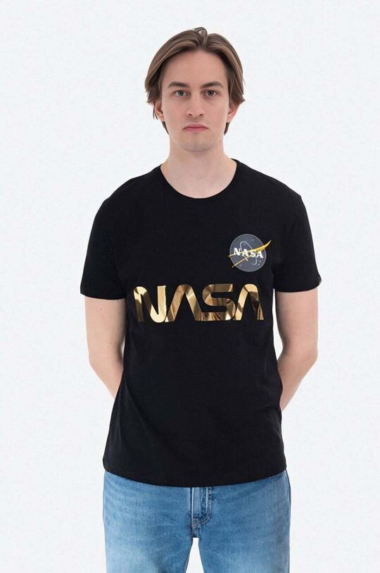 

Хлопковая футболка NASA Reflective T Alpha Industries, черный