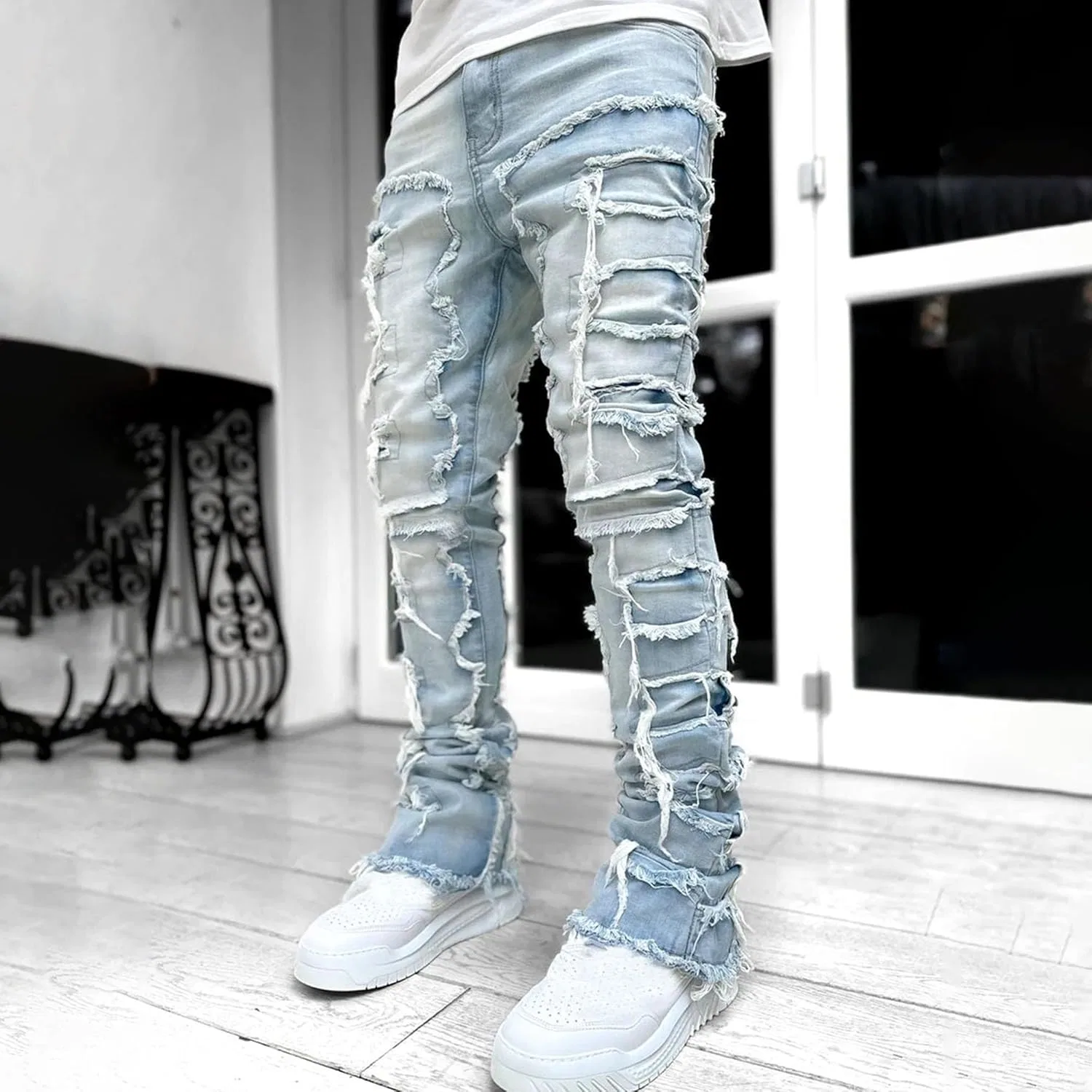 Джинсы прямые Slim Fit Light Blue — фото 4