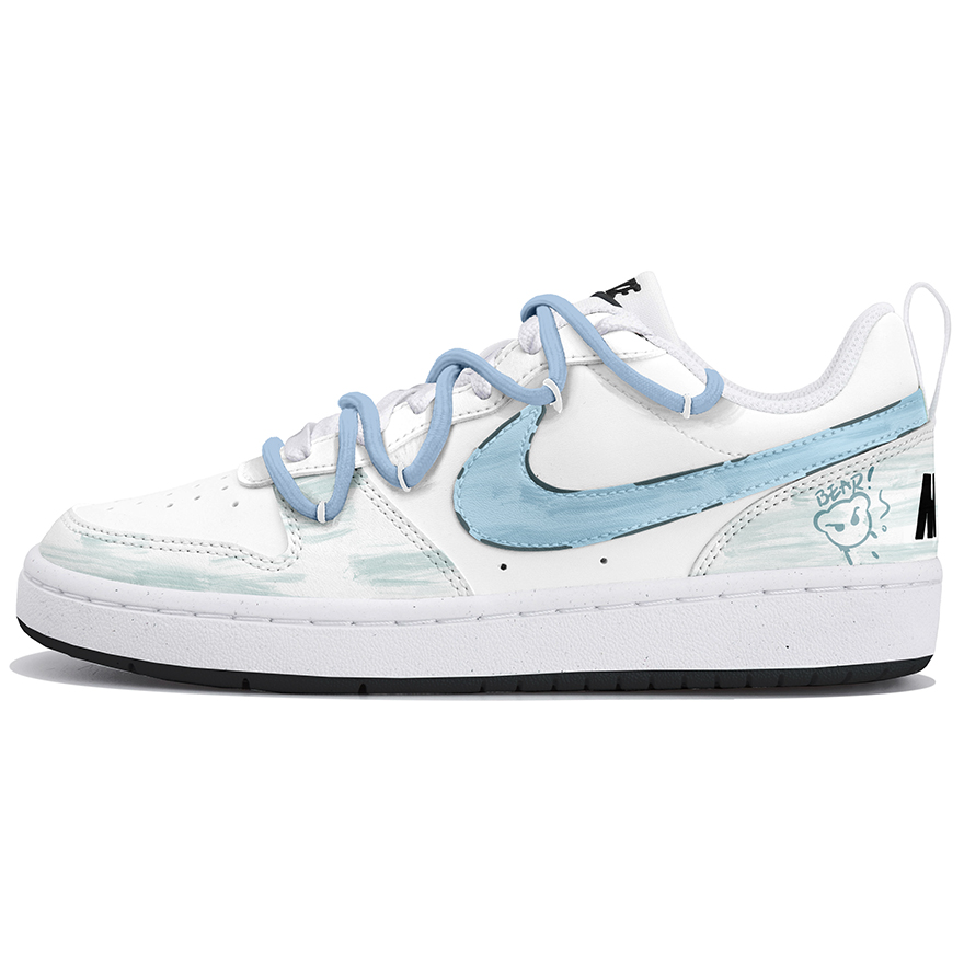 

Nike Court Borough Low детские скейтборд-кроссовки бежевый белый blue детские