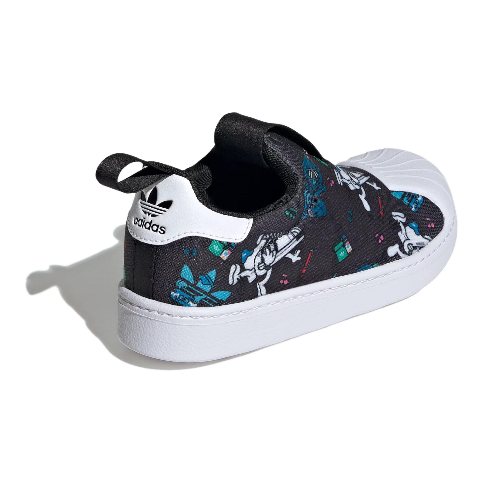 SUPERSTAR 360 Устойчивые к истиранию низкие детские повседневные кроссовки Black White Kids' Adidas Originals, Black/White — фото 4