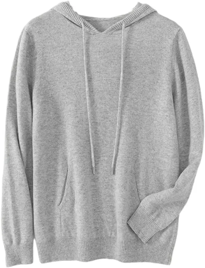 Свитер с капюшоном, шерстяной, Generic, Light Gray