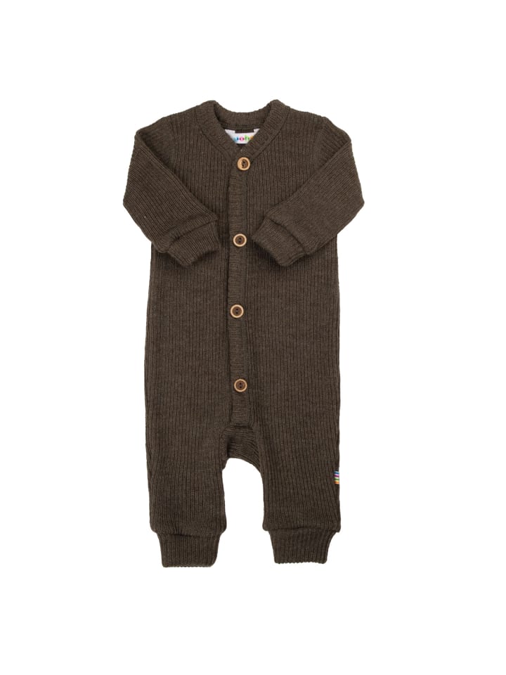 

Комбинезон из мериносовой шерсти в рубчик коричневого цвета Joha