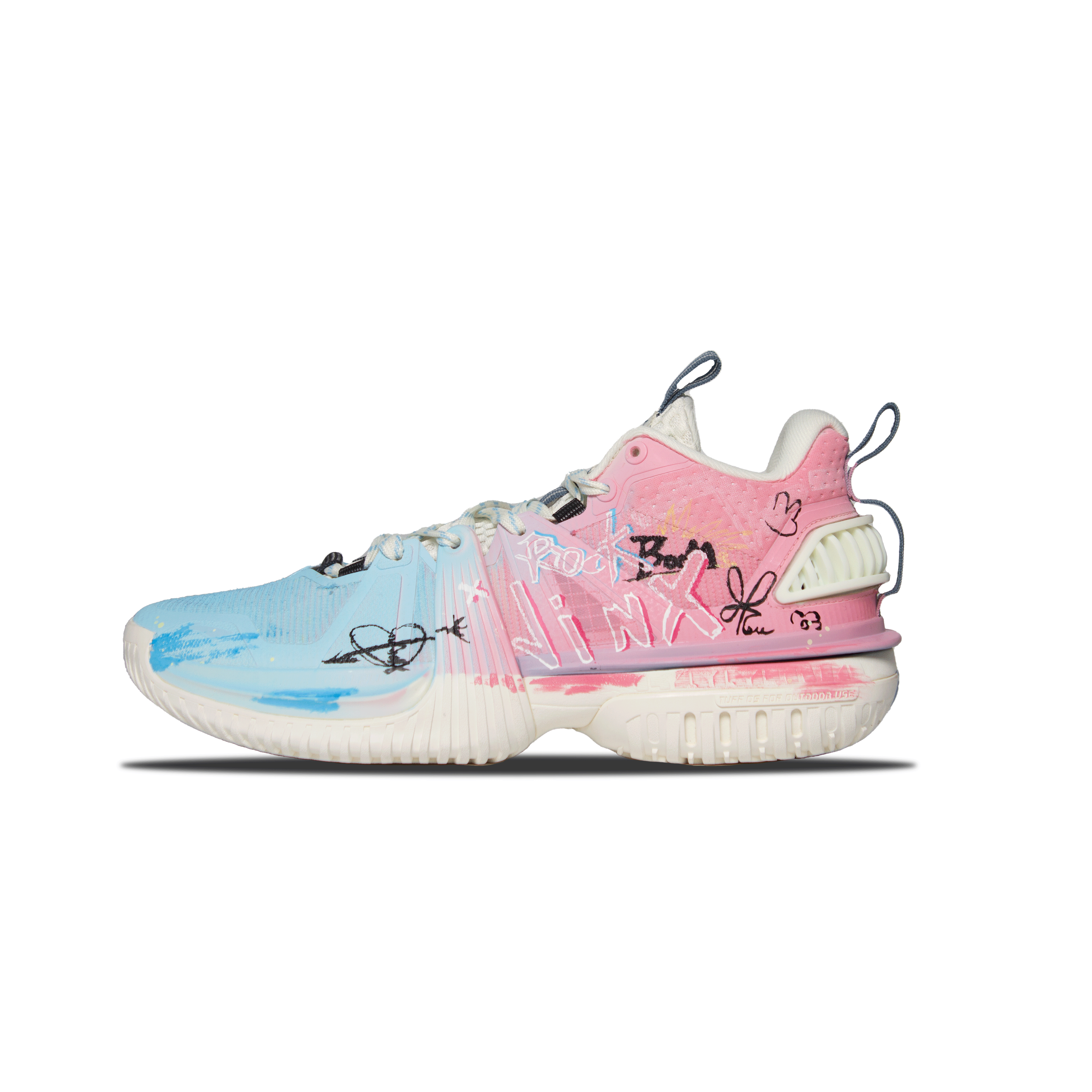 

Storm 2024 нескользящие устойчивые к истиранию баскетбольные кроссовки Low Top для мужчин LINING, розовый