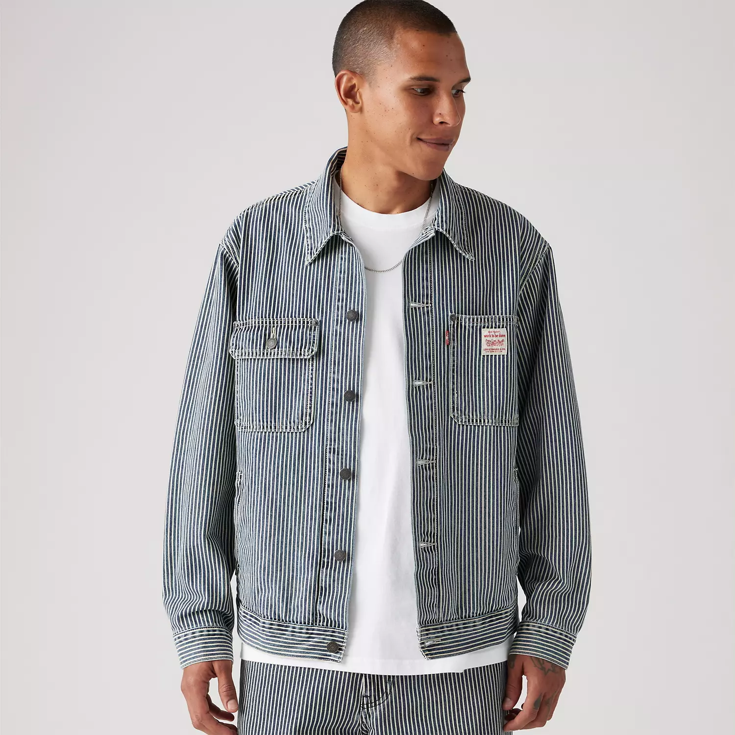 

Куртка водителя грузовика Sunrise Levi's, цвет Bleached Boulevard Stripe - Multi-Color