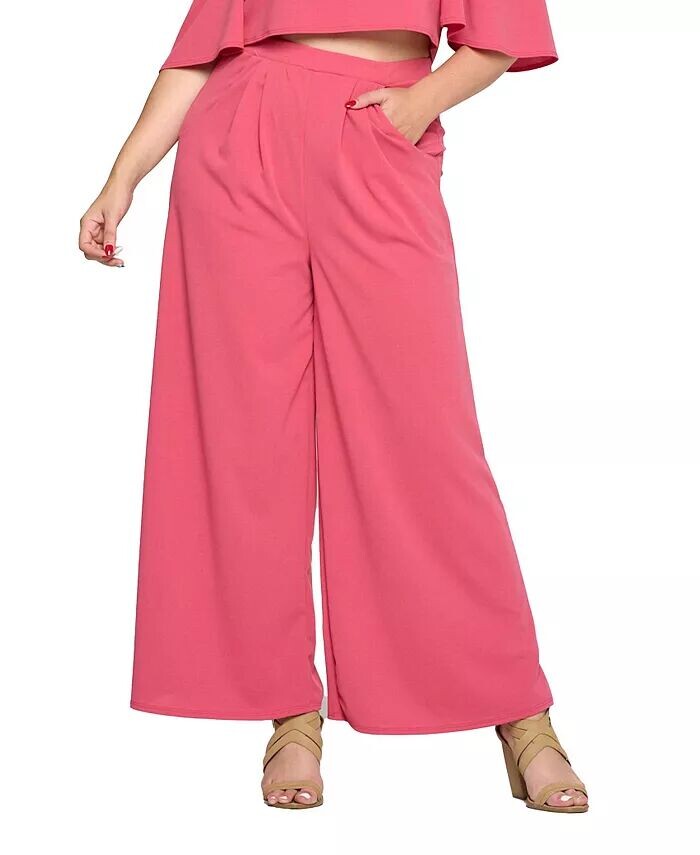 

Брюки Rachel Wide Leg с карманами больших размеров L I V D, розовый